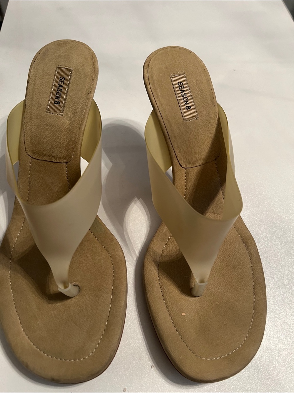 Yeezy Season 8 Beige Thong Sandals - Casual Slip-On